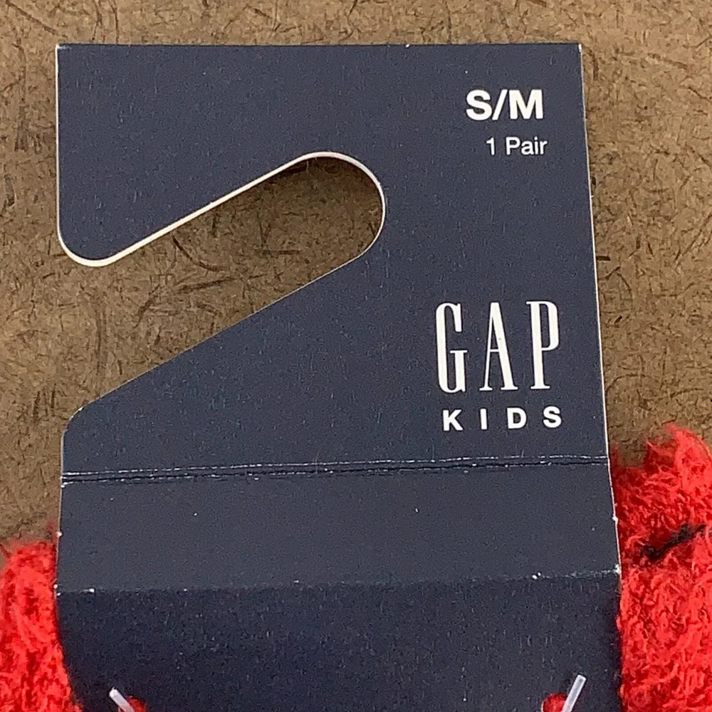 GAP Kids Small/Medium Red/Black Check Cozy Crew Socks 1 Pair NWT